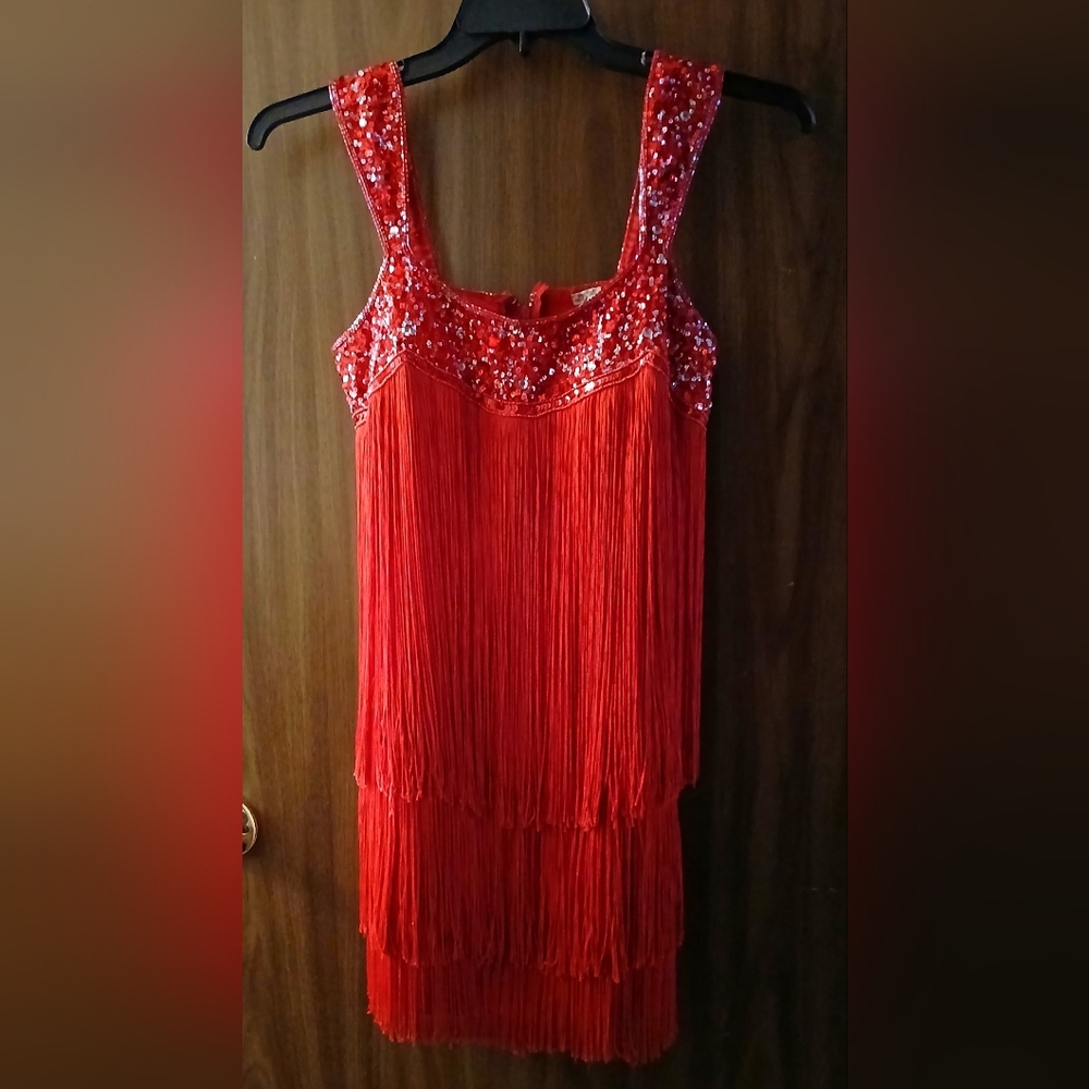 Source Unknown Red Sequin Mini Dress - image 1
